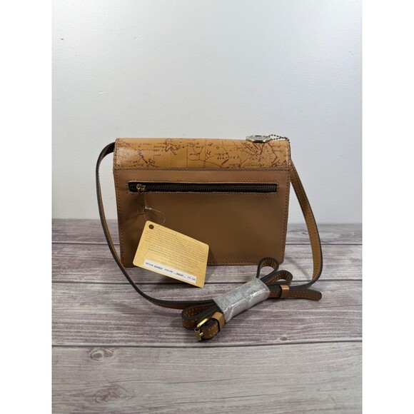 NWT PATRICIA NASH Consilina Floret Biscuit Map Print Leather Crossbody purse - Picture 7 of 17